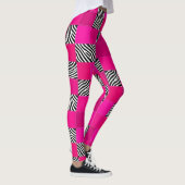 Heißrosa Zebradruck-Patchwork-Leggings Leggings (Rechts)