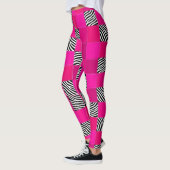 Heißrosa Zebradruck-Patchwork-Leggings Leggings (Links)