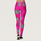 Heißrosa Zebradruck-Patchwork-Leggings Leggings (Rückseite)