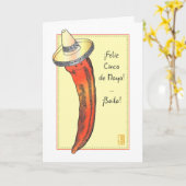 Heissroter Chili Pepper Cinco de Mayo Karte (Gelbe Blume)