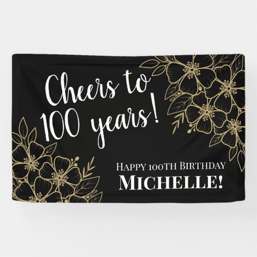 Heißt auf 100 Jahre Schwarz und Gold 100. Geburtst Banner (Horizontal)