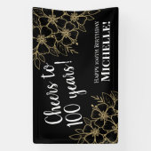 Heißt auf 100 Jahre Schwarz und Gold 100. Geburtst Banner (Vertikal)