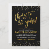 Heißt auf 30 Jahre Schwarz & Gold Erwachsene Gebur Einladung (Vorderseite)