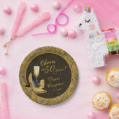 Heißt auf 50 Jahre Black Gold Geburtstag Pappteller (Party)