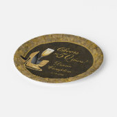 Heißt auf 50 Jahre Black Gold Geburtstag Pappteller (Schrägansicht)