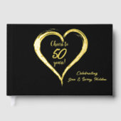 Heißt auf 50 Jahre Gold Foil und Black Gästebuch (Vorderseite)