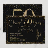 Heißt auf 50 Jahre Überraschung Geburtstag Gold & Einladung (Vorne/Hinten)