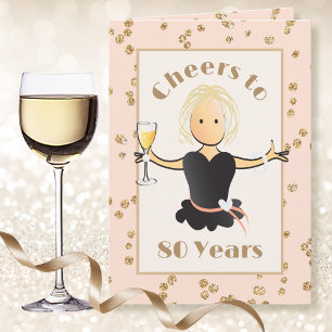 Heißt auf 80 Gold Sparkle Glitzer 80. Geburtstag Karte