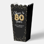 Heißt auf 80 Jahre Black Gold Confetti Geburtstag Geschenkschachtel (Rückseite)
