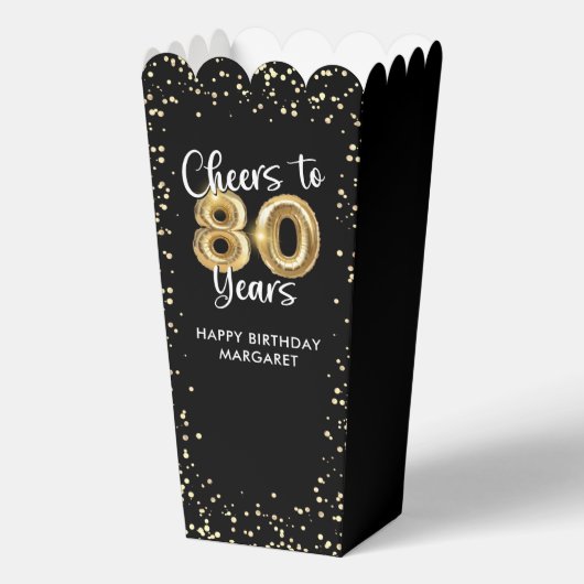 Heißt auf 80 Jahre Black Gold Confetti Geburtstag Geschenkschachtel (Vorderseite)
