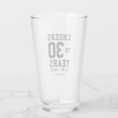 Heißt bis 30 Jahre schwarze Script Typografie Glas (Rückseite)