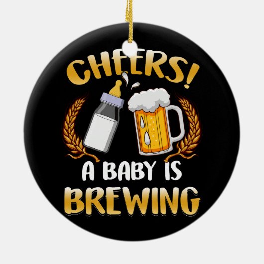 Heißt, dass ein Baby Bier-Milch-Party trinkt Keramik Ornament (Hinten)