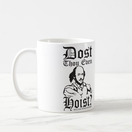 Heißt du überhaupt? - Shakespeare Kaffeetasse (Links)