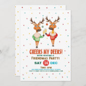 Heißt My Deers Reindeer Freindmas Weihnachtsfest P Einladung (Vorne/Hinten)