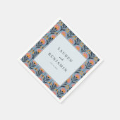 Heitere blaue Blumengrenze Serviette (Ecke)
