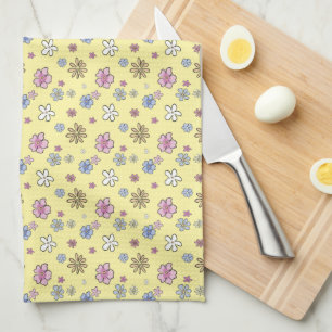 Heitere Fantastische Florale Gelbe Frühlings Geschirrtuch
