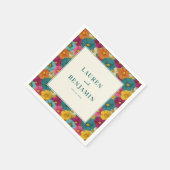 Heitere Florale Vintage Serviette (Ecke)