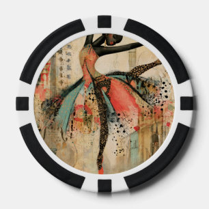 Heitere Geigenmusik Spitze Ballerina Pokerchips