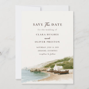 Heitere Mittelmeer-Puglia-Küste Italien Hochzeit Save The Date
