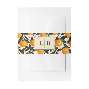 Heitere Orange Botanische Illustration Einladungsbanderole