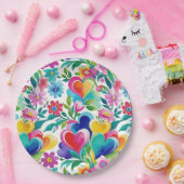 Heiteres Herz und Blume Pappteller (Party)