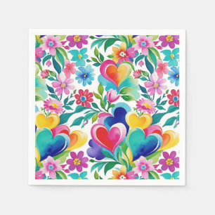 Heiteres Herz und Blume Serviette