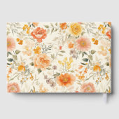 Heiteres Orangen-Blumen-Botanikdesign Gästebuch (Rückseite)