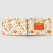 Heiteres Orangen-Blumen-Botanikdesign Gästebuch (Voll)