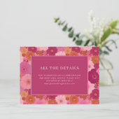 Heiteres Rosa Blütenmuster Begleitkarte (Stehend Vorderseite)