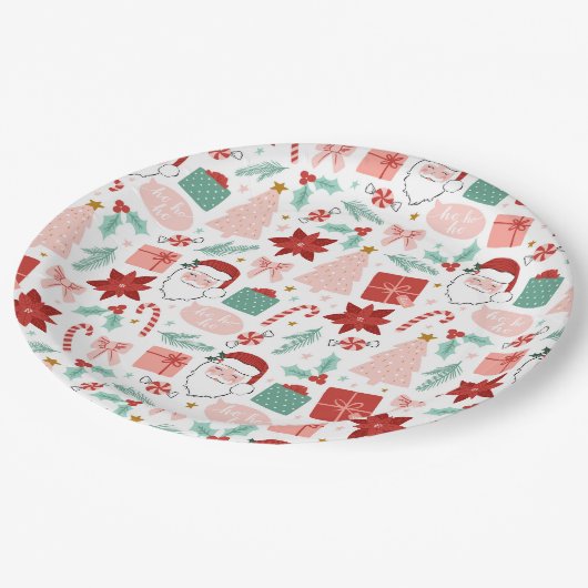 Heiterkeit | Frohe Weihnachts-Teller Pappteller (Schrägansicht)