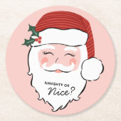 Heiterkeit | Naughty oder Nice Runder Pappuntersetzer (Vorderseite)