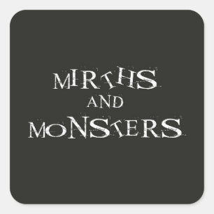 Heiterkeit und Monster Aufkleberlogo Quadratischer Aufkleber