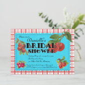 Heitre KirschBrautparty-Einladung Einladung (Stehend Vorderseite)