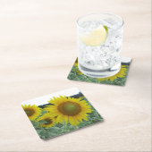 Heitre Sonnenblume-Untersetzer Rechteckiger Pappuntersetzer (Vor Ort)