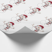 Heitres rotes und weißes Schneemann-Packpapier Geschenkpapier (Ecke)