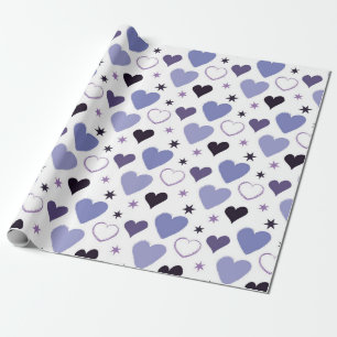 HEIZEN AUS LILA UND WEISSEN VALENTINSTAGEN GESCHENKPAPIER