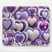 HEIZEN AUS LILA UND WEISSEN VALENTINSTAGEN MOUSEPAD (Vorne)