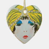 HEIZENHEIMIN MIT ORIENTAL YELLOW TURBAN / RED RUBY KERAMIKORNAMENT (Rechts)