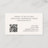 Heizklimaanlage Reparatur HVAC Visitenkarte (Rückseite)