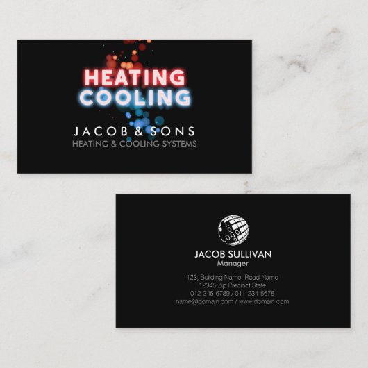 Heizklimatisierung Visitenkarte (Vorne/Hinten)