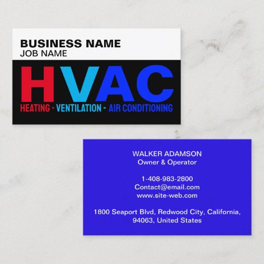 Heizlüftung Klimaanlage, moderne Klimaanlage Visitenkarte (Vorne/Hinten)