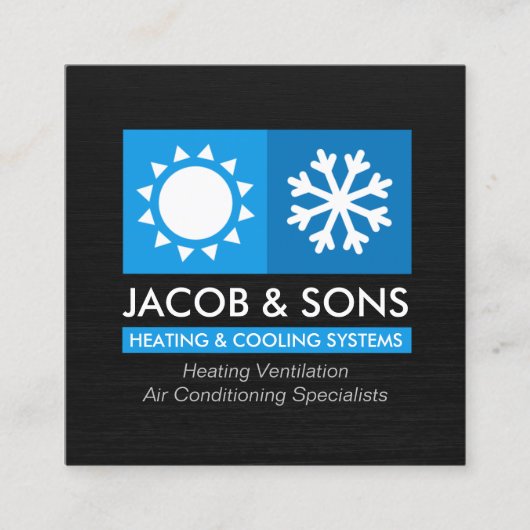 Heizlüftungs-Klimatisierungskühlung Busin Quadratische Visitenkarte (Vorderseite)