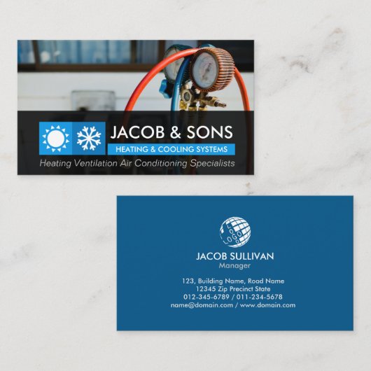 Heizlüftungs-Klimatisierungskühlung Busin Visitenkarte (Vorne/Hinten)