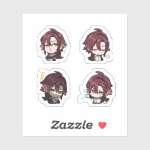 Heizou Genshin Impact 4er Stickerbogen Aufkleber