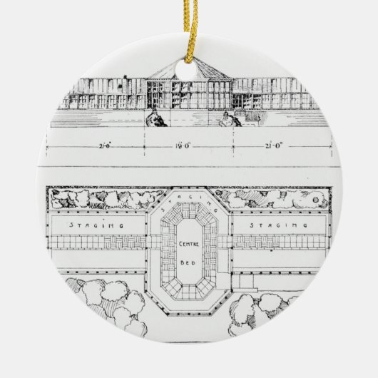 Heizsystem für ein Treibhaus, ein Konservatorium Keramikornament (Vorne)