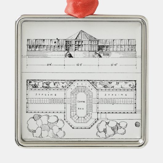 Heizsystem für ein Treibhaus, ein Konservatorium Silbernes Ornament (Vorne)