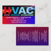 Heizung & Kühlung & Klimaanlage | Moderne HVAC Visitenkarte (Vorne/Hinten)