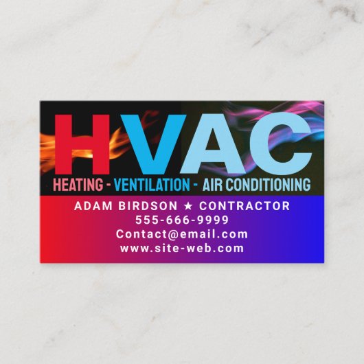 Heizung & Kühlung & Klimaanlage | Moderne HVAC Visitenkarte (Vorderseite)