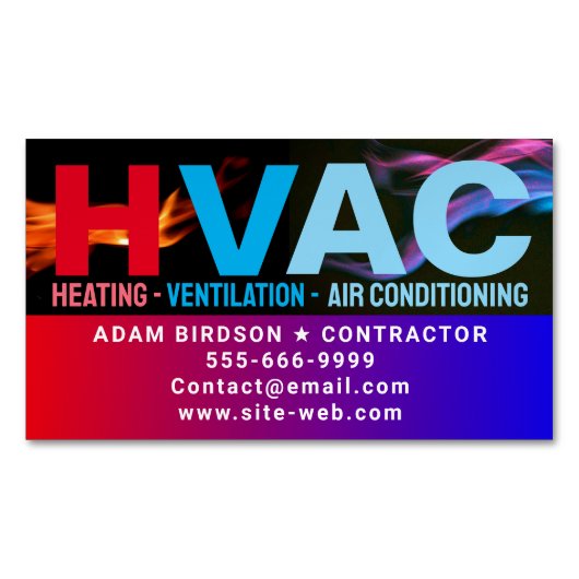 (Heizung, Kühlung, Klimaanlage) Moderne Klimaanlag Magnetische Visitenkarte (Vorderseite)