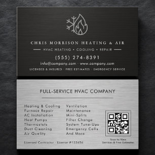 Heizung Kühlung Reparatur & Installation QR-Code Visitenkarte